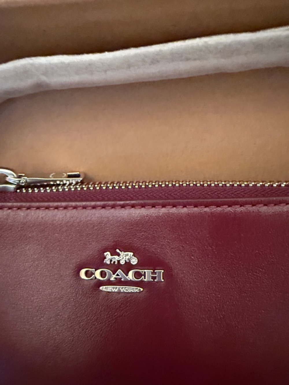♥️Coach NWT Dark Wine Boxed Nolita 19 And Nolita Bag Charm Set/Silver Hardware - Picture 7 of 8